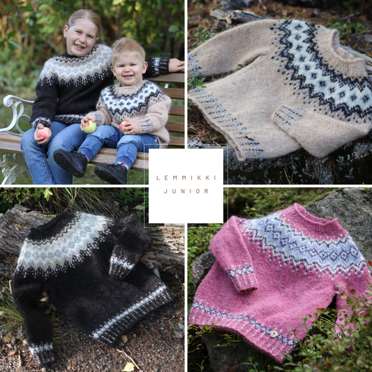 LEMMIKKI -JUNIOR Suomenkielinen neuleohje / FIN