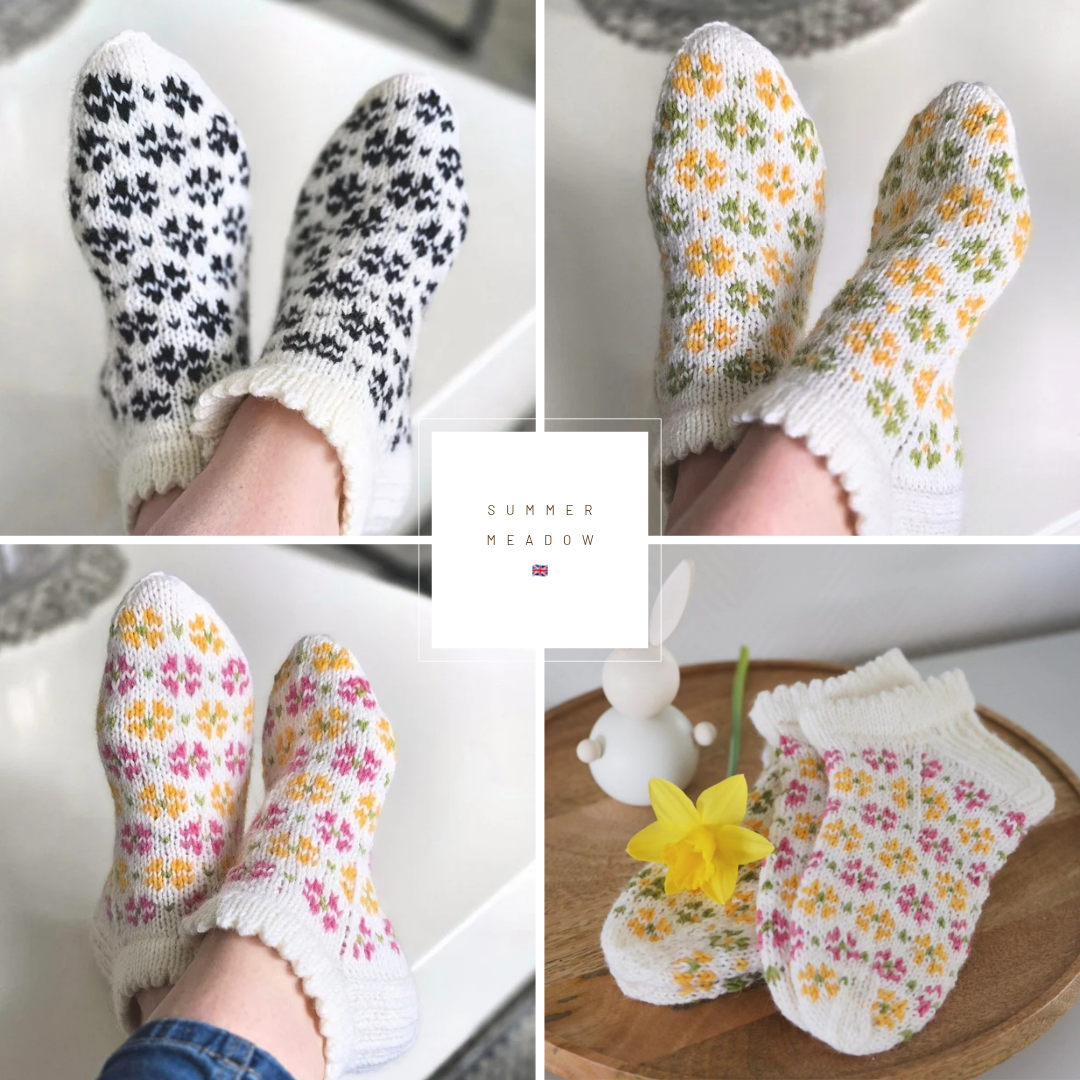 KESÄNIITTY / SUMMER MEADOW sock guide (ENG) / Englanninkielinen ohje