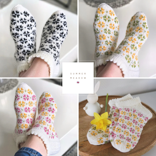 KESÄNIITTY / SUMMER MEADOW sock guide (ENG) / Englanninkielinen ohje